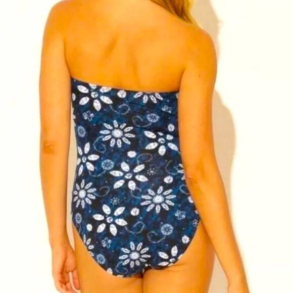 Bleu Rod Beattie Bandeau Shirred One Piece Swimsuit - Picture 5 of 13